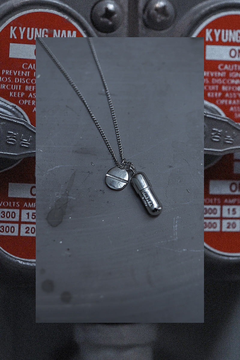 Iron pill necklace